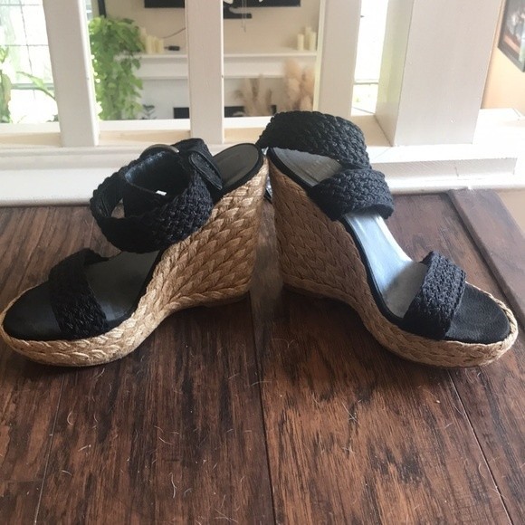 Stuart Weitzman Alex Crochet Ankle-Wrap Wedge - Picture 4 of 8